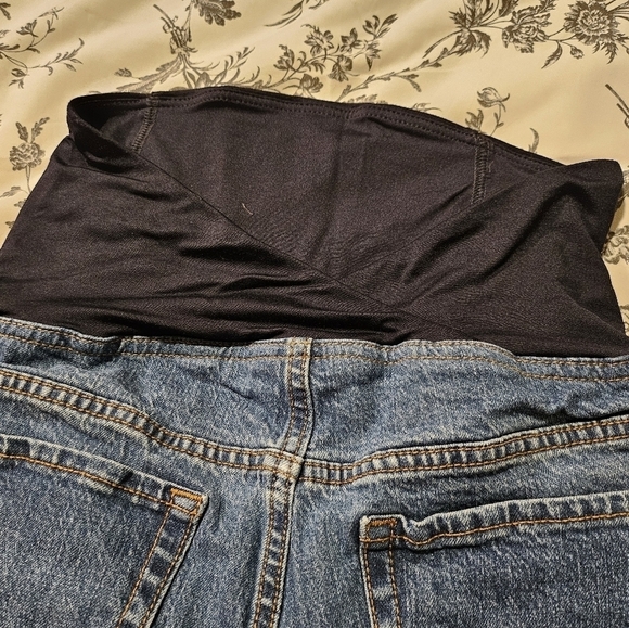 Isabel Denim Midi Maternity Shorts 99% Cotton 1% Spandex Size 10 - Picture 3 of 6